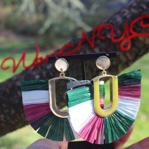 Anthropologie Multicolor Fan Earrings